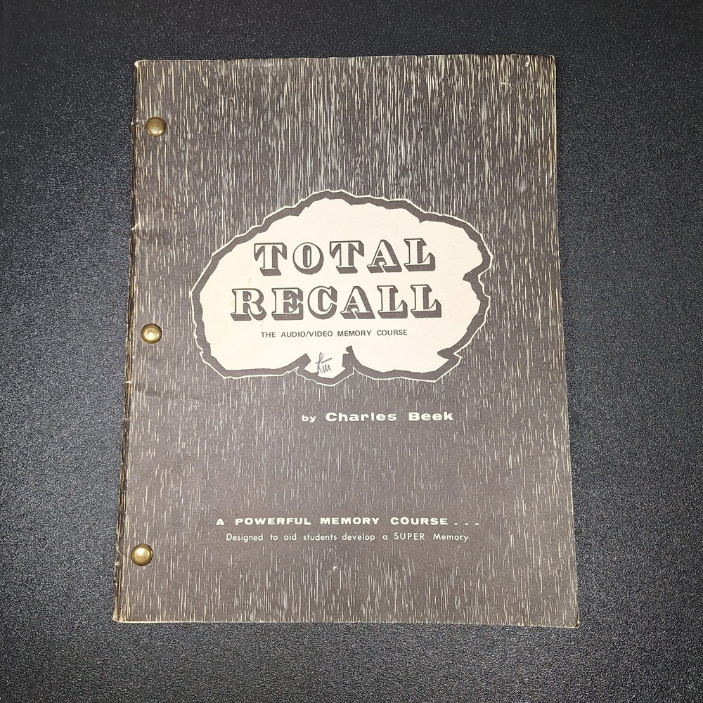 Vintage 1968 TOTAL RECALL Memory Course Charles R Beek Rare College Booklet Retr